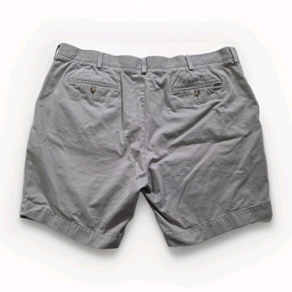 Polo Ralph Lauren Chino Shorts Mens 42 Gray Pockets Zip Cotton Classic Fit 9" - Picture 14 of 14